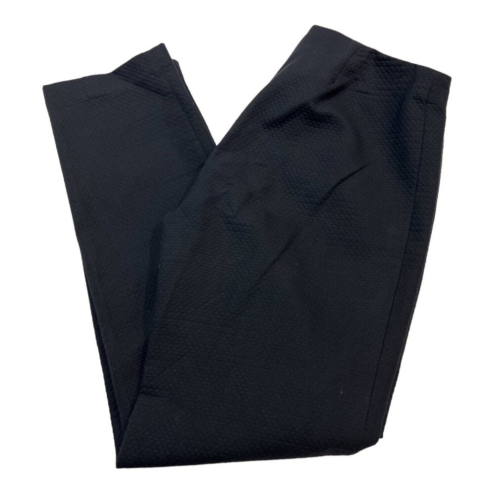 J McLaughlin Pants Womens 10 Black Textured Cropped Newport Straight Nautical